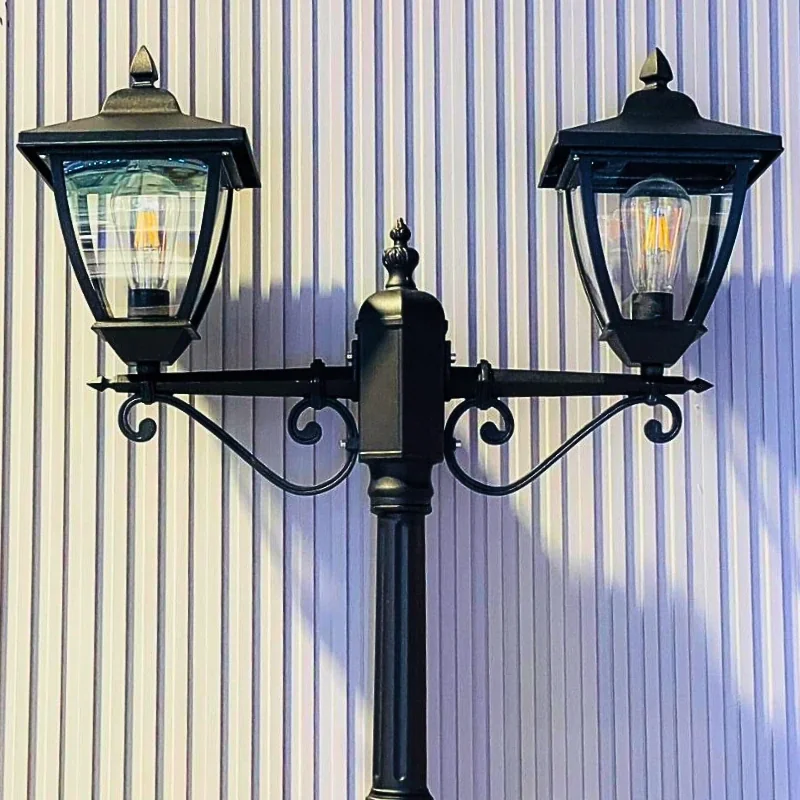 Stylish 2-Arm Garden Light Post