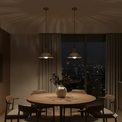 B 06-BAMBOO RATTAN PENDANT LIGHT