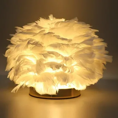 Crystal led feather desk lamp