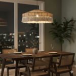 TASSELED WICKER PENDANT CHANDELIER