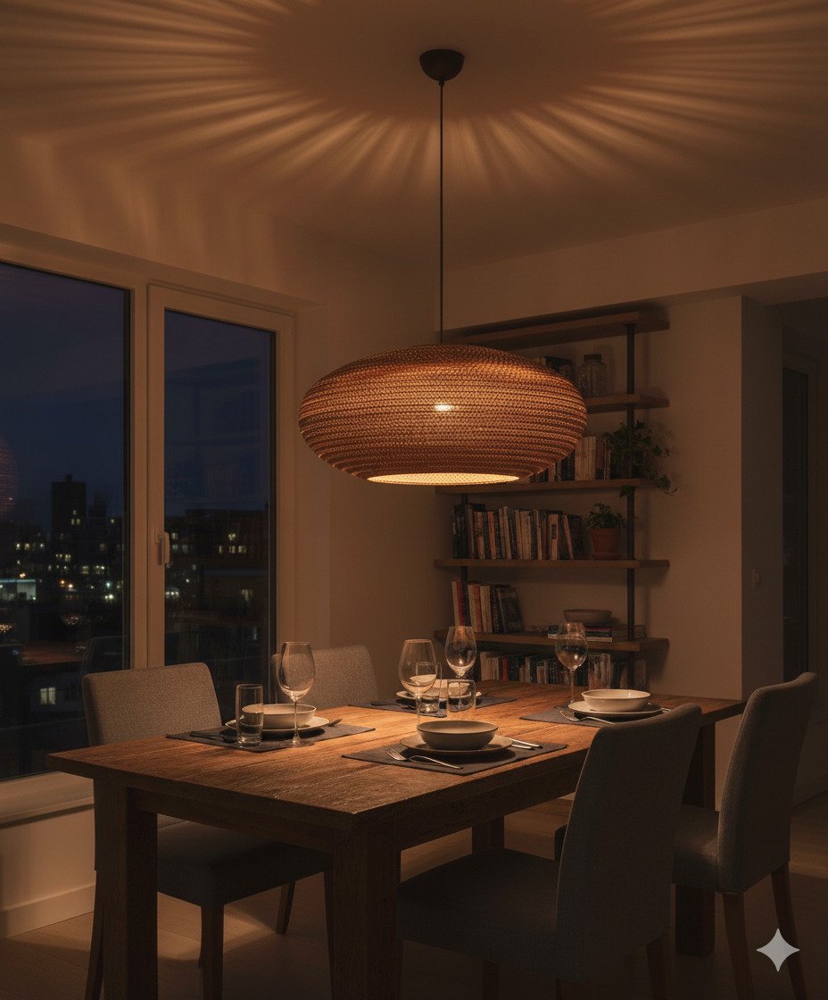 Gemini_Generated_Image_hpkrxyhpkrxyhpkr Brown Paper Hanging Light - Image 1