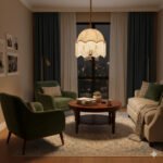 TRADITIONAL ROUND TASSEL IRON WOOD FABRIC-LIGHT