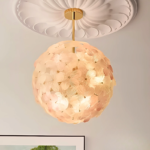 Modern Blue & Pink Crystal Flower LED Chandelier